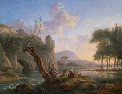 Pastoral Idyll by the River by Jean François Duval